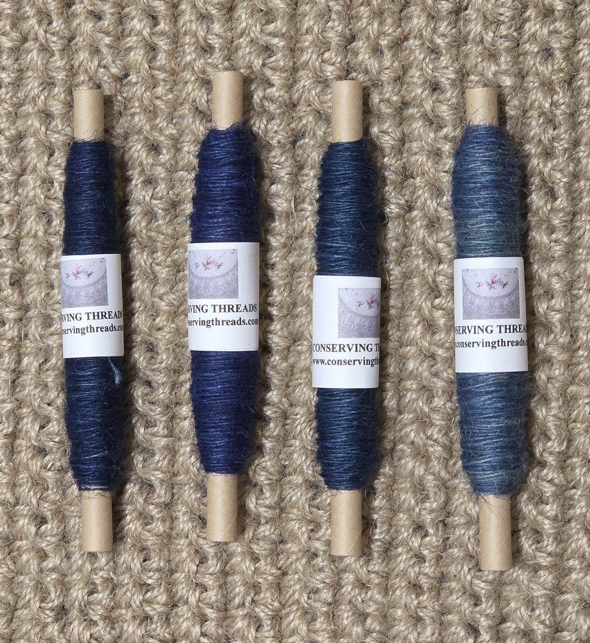 Thread Jute. 25 Yards Bobbin. Lace Weight. Blue.