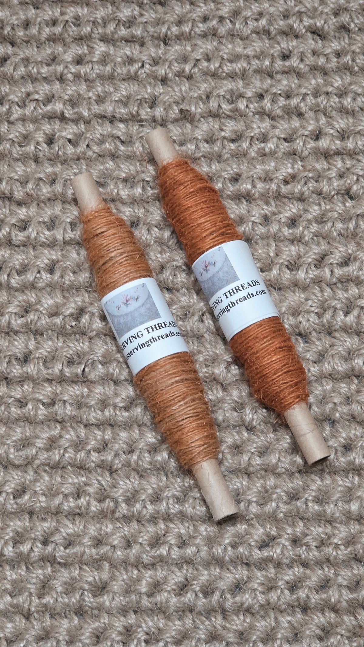 Thread Jute. Orange. 25 Yards Bobbin. Lace Weight.