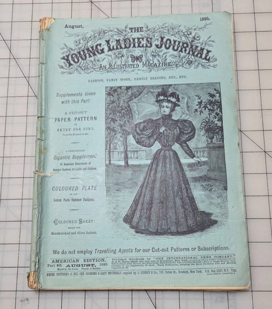 Young Ladies Journal Magazine 1895 Aug Fashion Illustrated Patterns American