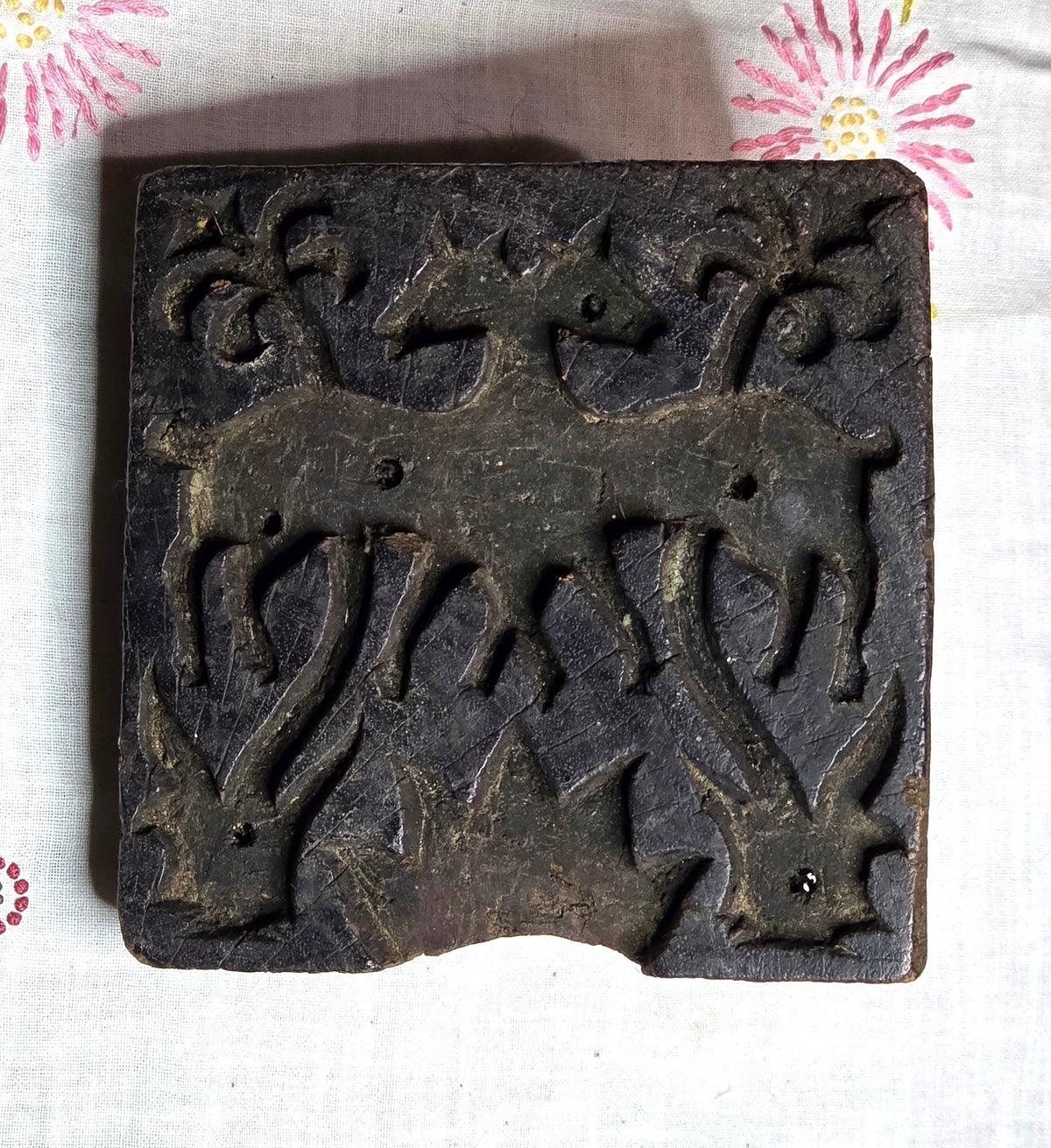 Wood Block Vintage Ink Stamping Hand Carved (medium block) Border Design