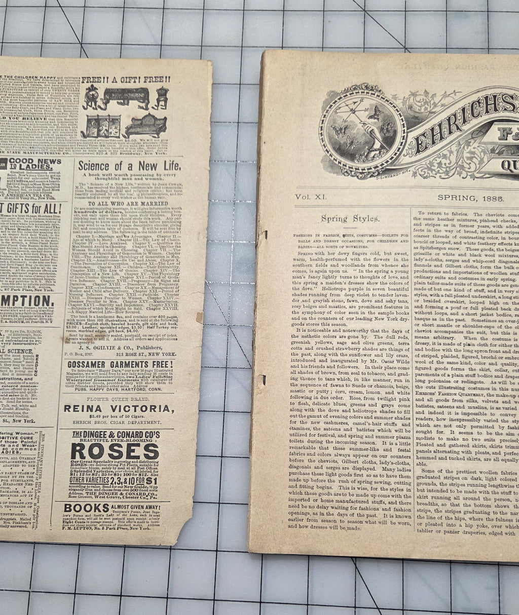 Ehricks Quarterly RARE Spring 1885 New York Women Men Styles Fashion Catalog