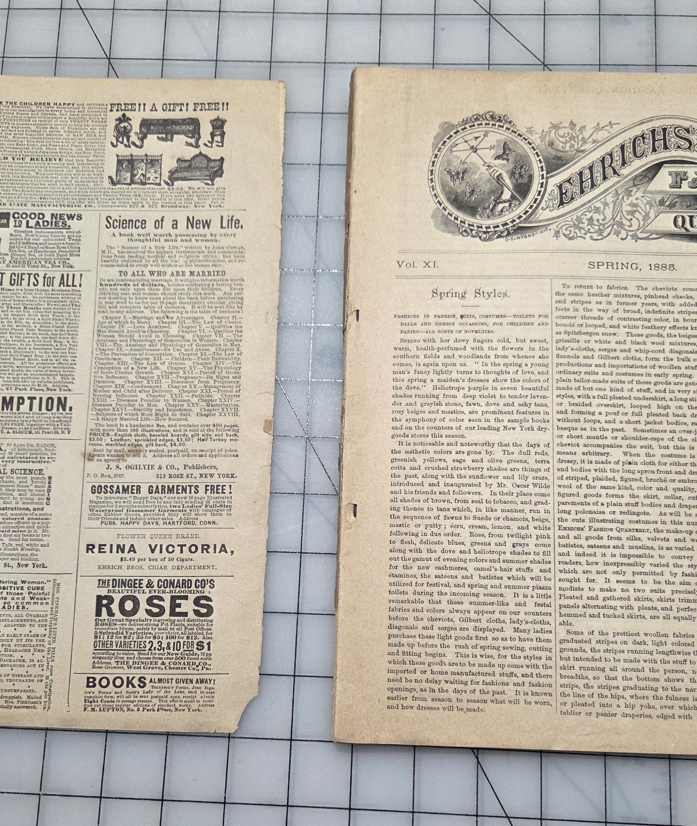 Ehricks Quarterly RARE Spring 1885 New York Women Men Styles Fashion Catalog