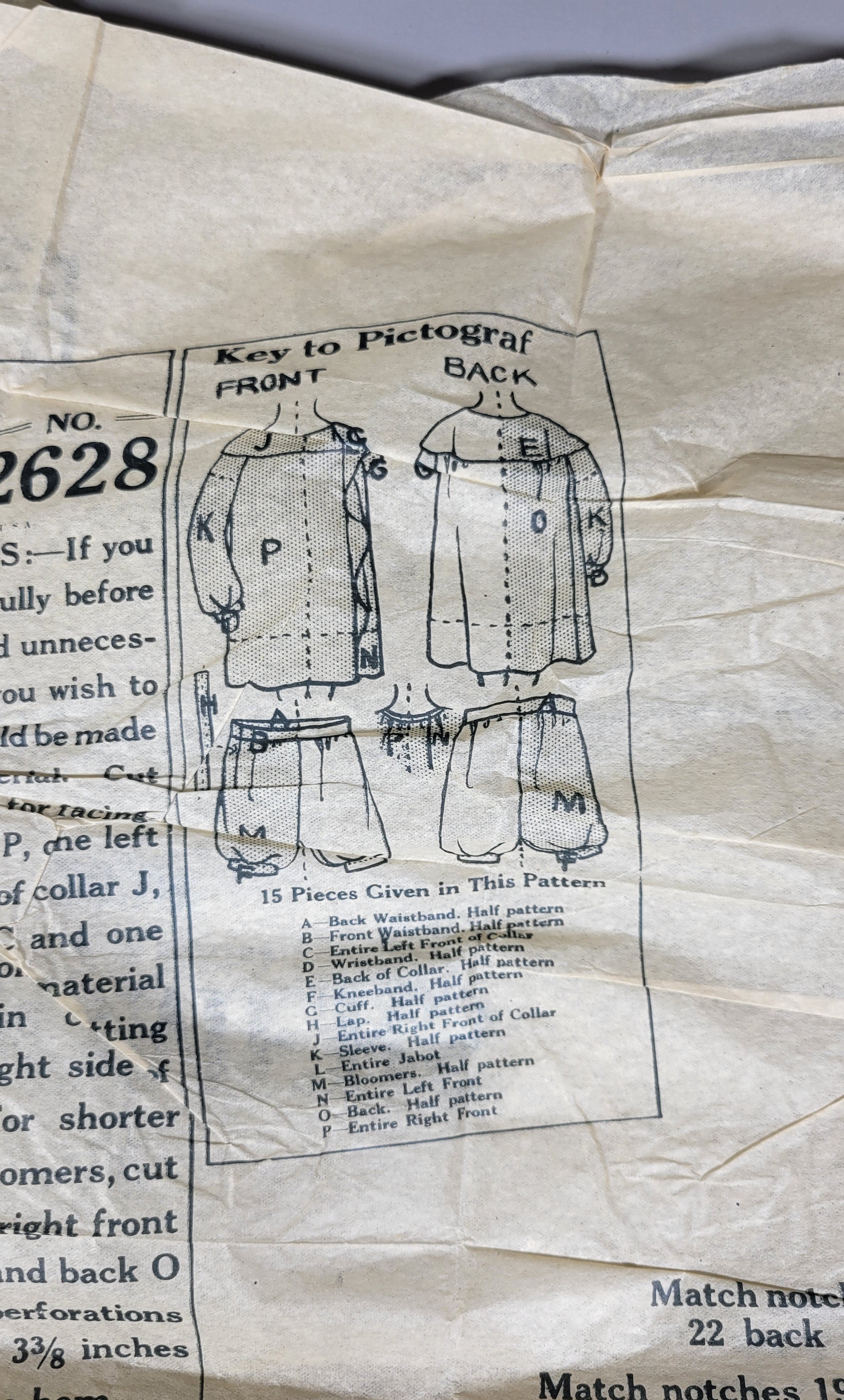 Pictorial Review Pattern 2628. Child's dress and bloomer.