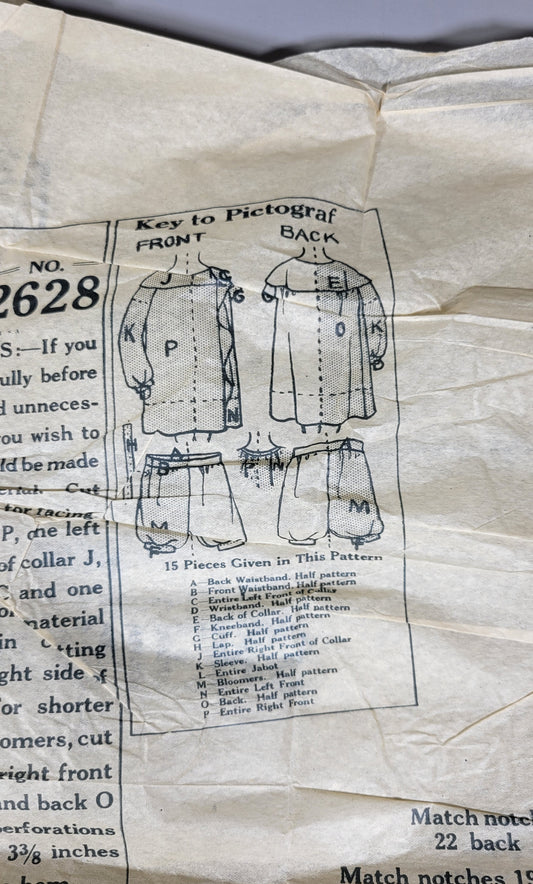 Pictorial Review Pattern 2628. Child's dress and bloomer.