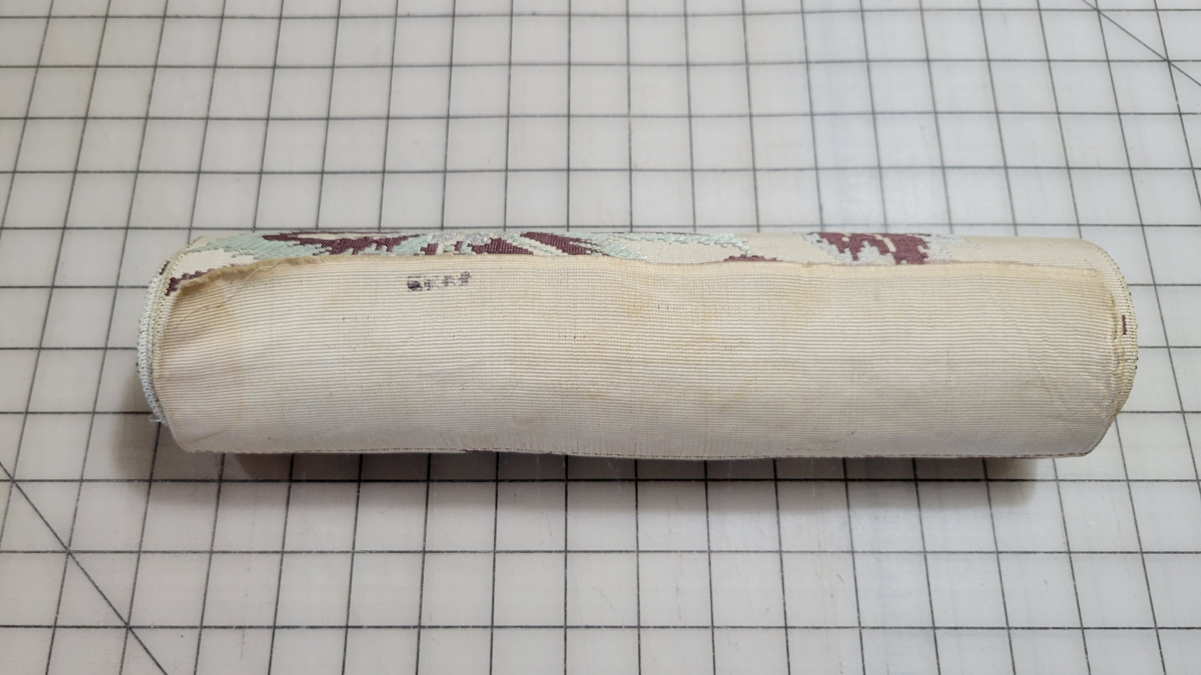 Roll Pre-War Japanese Textile Silk Fabric Kimono Floral Silver Stamp Yuki
