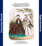 Le Bon Ton Journal de Modes, September 1861. Catalog Monthly Report. Vol 10 No 9. E-book DOWNLOAD.📥