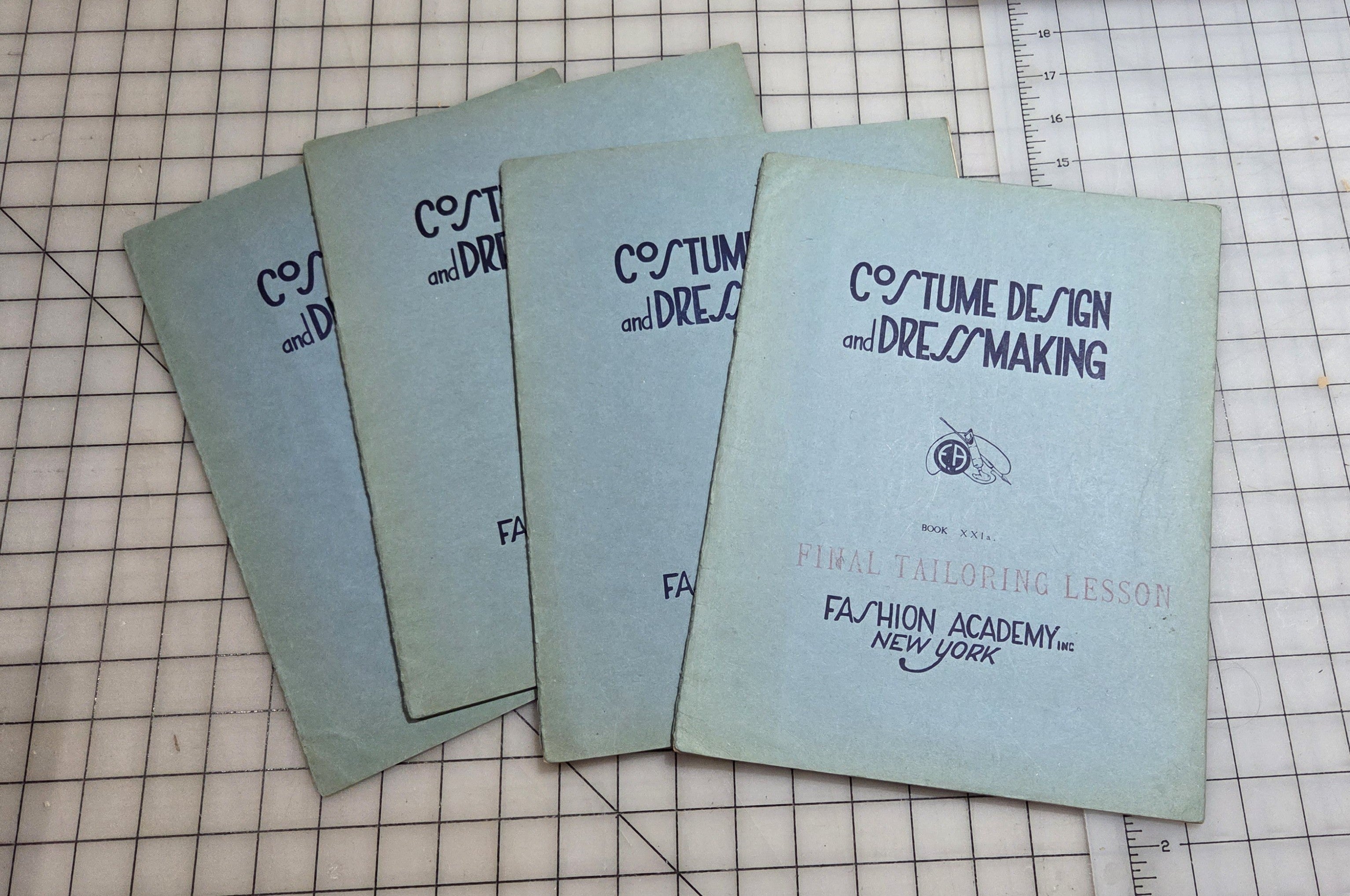 Fashion Academy Course 4 Book Lot NY Dress Making Costume Design 1921 Book 21-23