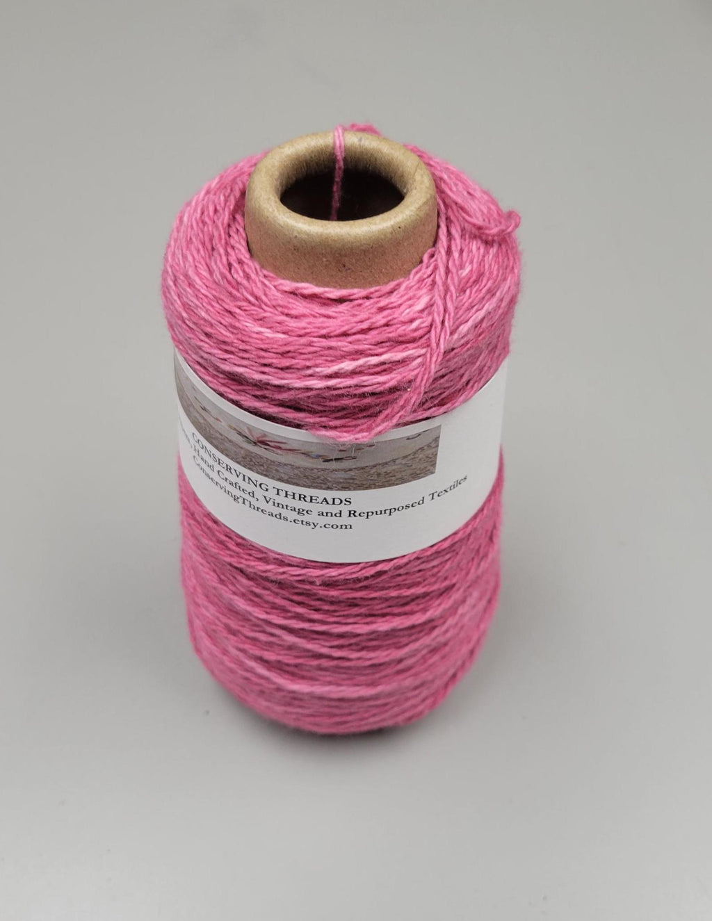 USA Cotton Yarn, Small Batch Dyed Pink. Fingering Weight. 340 Yards. Cone