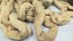 Cotton, 1/2 oz (0.5 ounce) Dyed Conventional Cotton Sliver, Small Batch Studio Dyed (Khaki L)