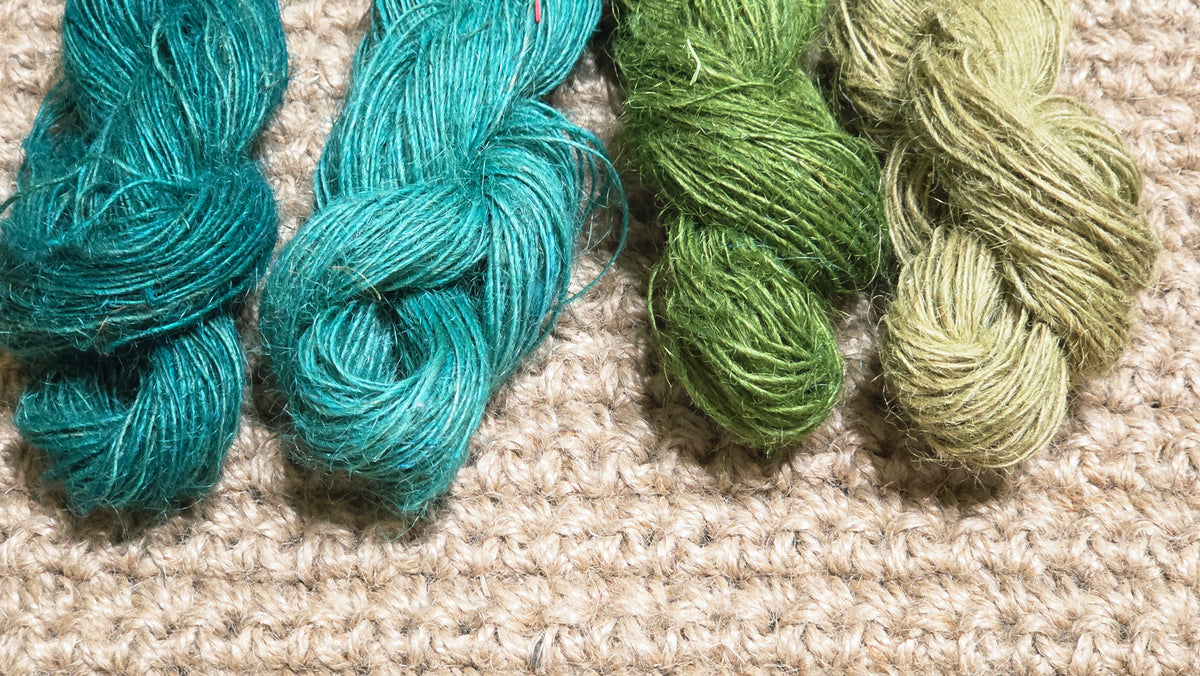 Yarn Jute. Skein. Lace Weight. Small Batch Dyed. 200 Yards. Green