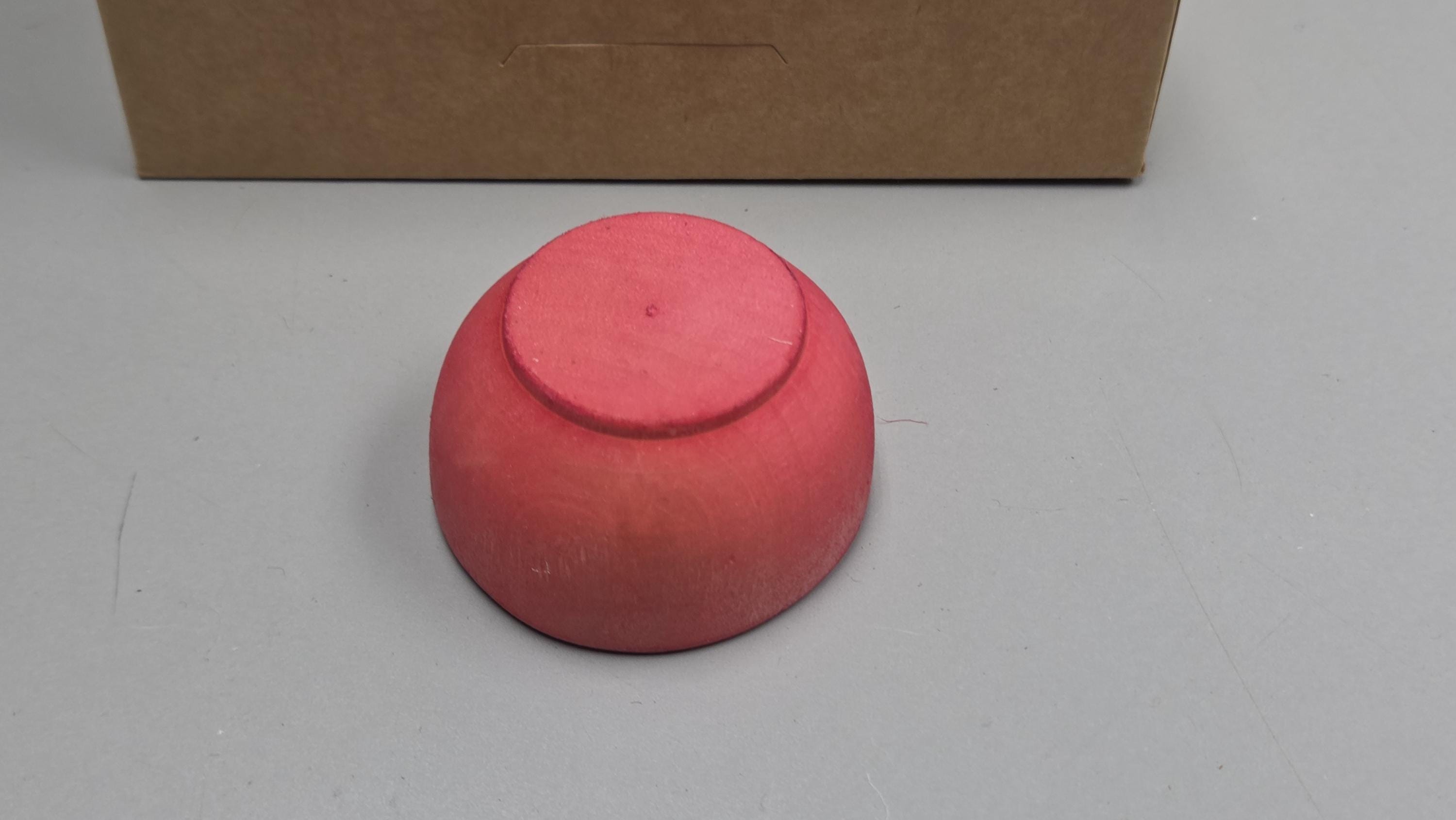 Spin Cotton Fiber Kit. Natural Upland Cotton Sliver. Hand-Painted Wood Support Bowl and Brass Tahkli Spindle. SK31 Red
