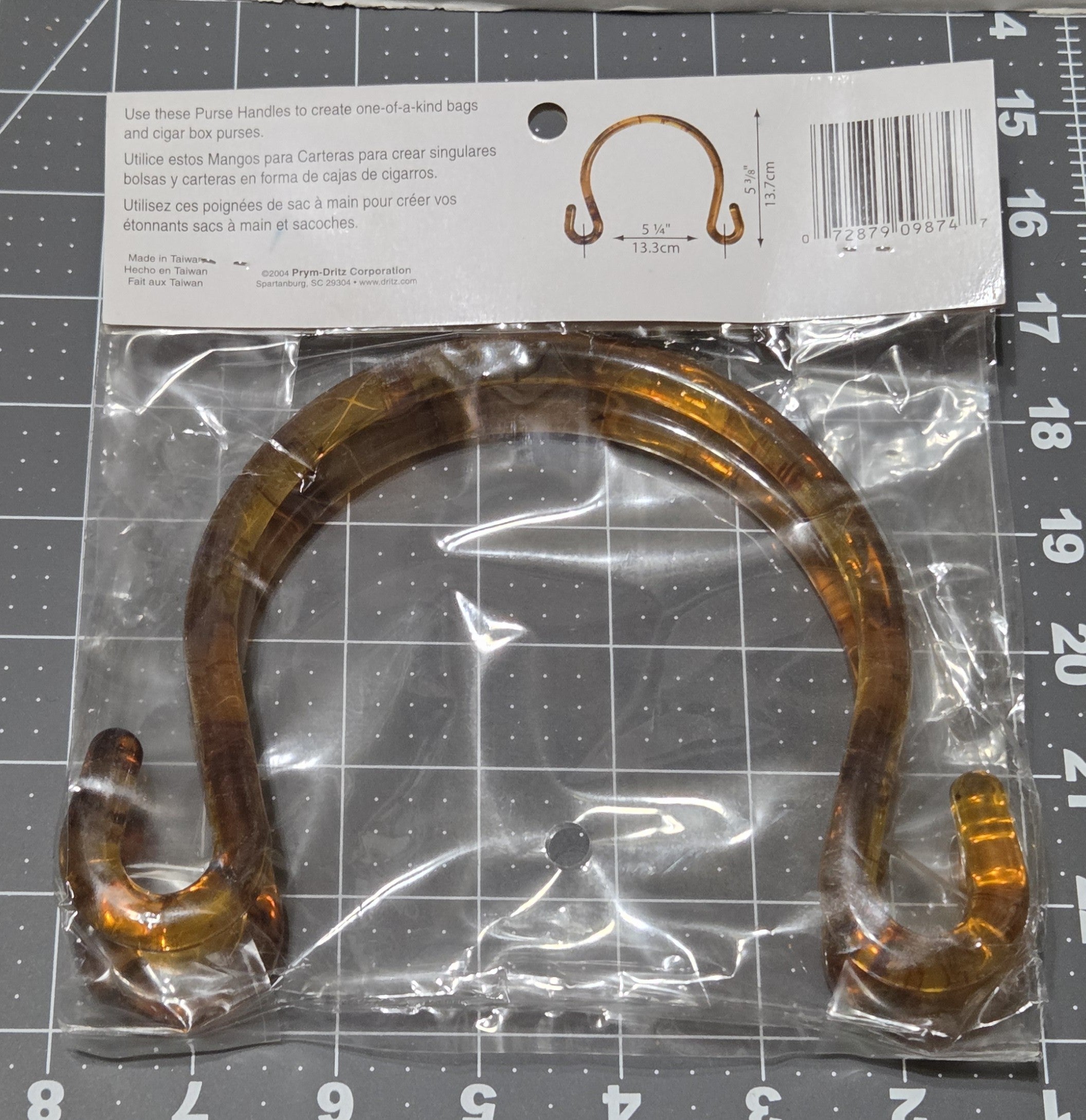 Purse Handle NIB Pair Curved Bag Boutique Plastic Brown 13 cm 5 inches