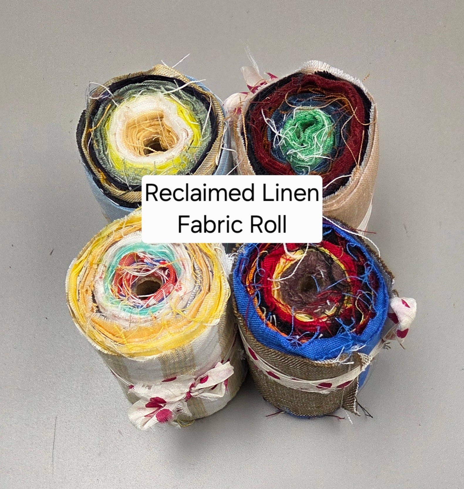 Linen Fabric Rolls - Reclaimed Dress Fabrics - 10 Yards x 3" rolls. Various Colors.