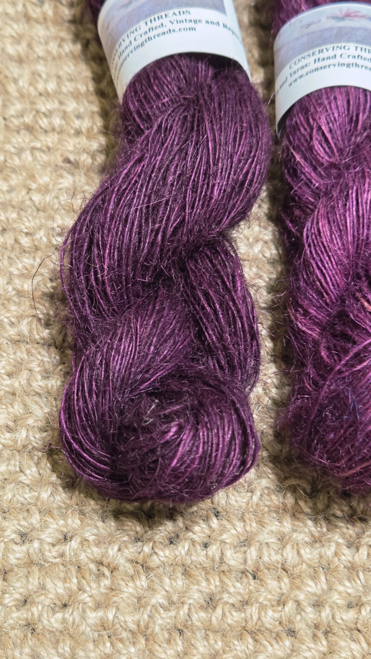 Yarn Jute. Skein. Lace Weight. Small Batch Dyed. 200 Yards. Purple