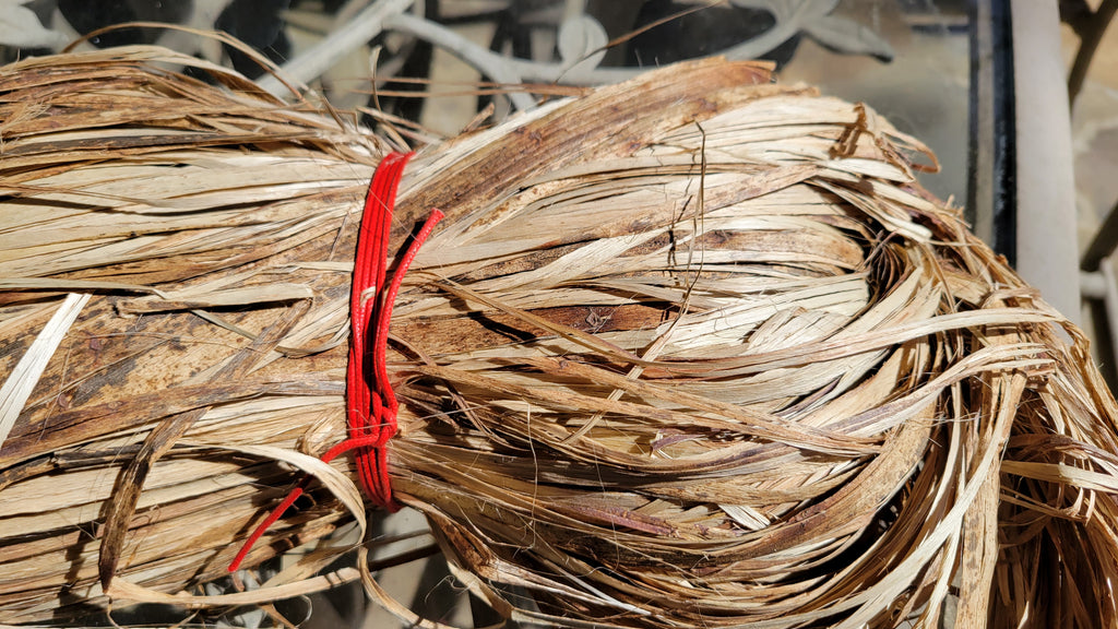 Okra Fiber Bundle. Natural Un-Combed Fiber. (Abelmoschus esculentus)