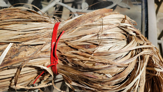 Okra Fiber Bundle. Natural Un-Combed Fiber. (Abelmoschus esculentus)