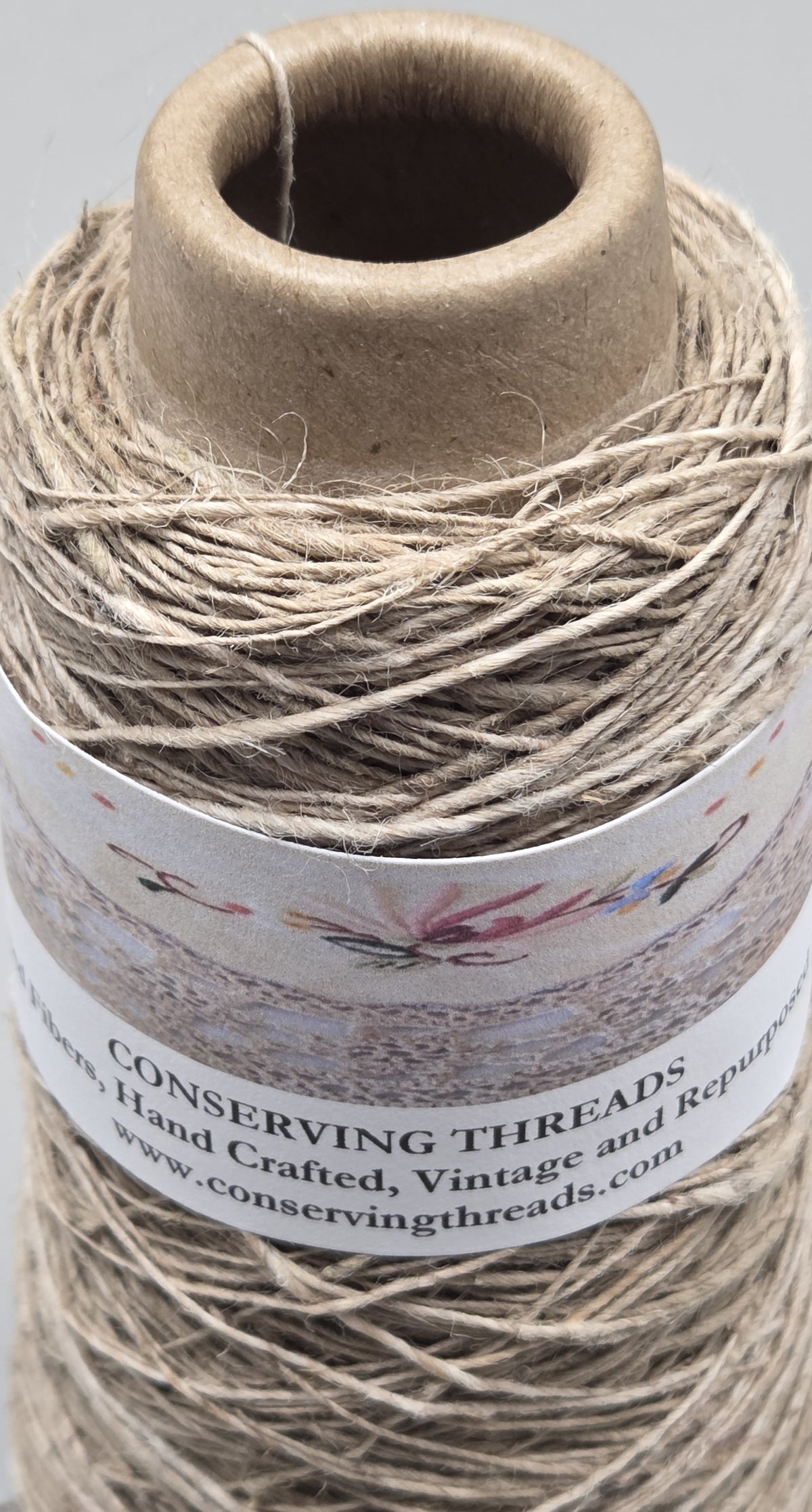 Nettle Yarn, 250 Yards. Hand-Spun Cone. Natural Fiber.