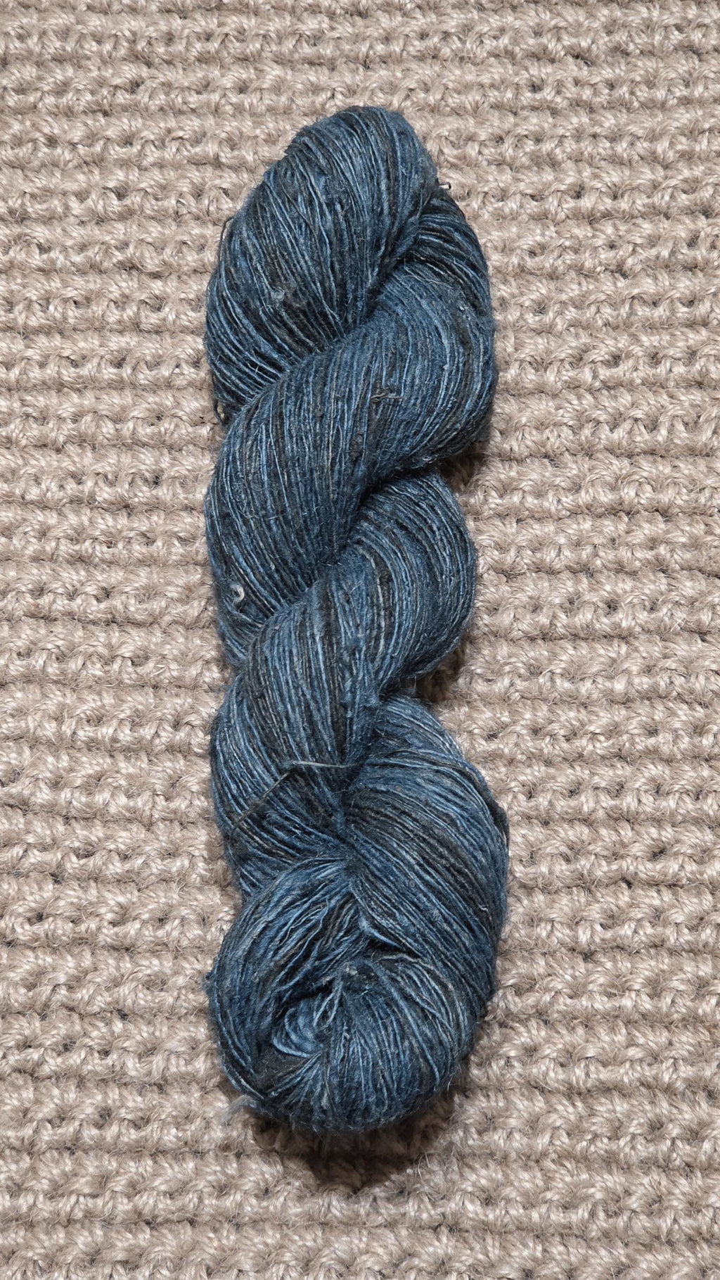 Yarn Nettle, 340 Yards, Blue - Indigo Dyed. Hand-Spun Skein.