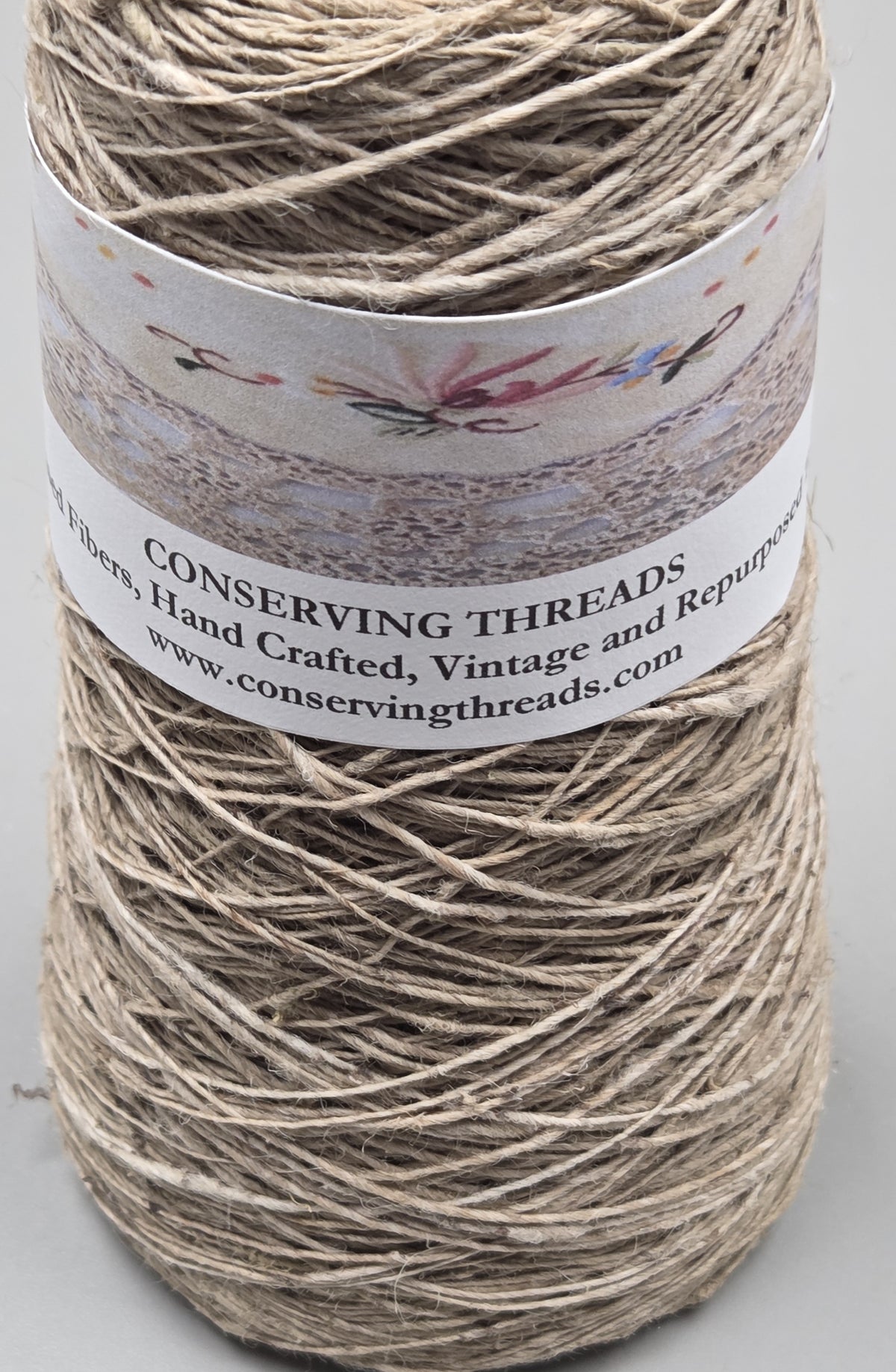 Nettle Yarn, 250 Yards. Hand-Spun Cone. Natural Fiber.