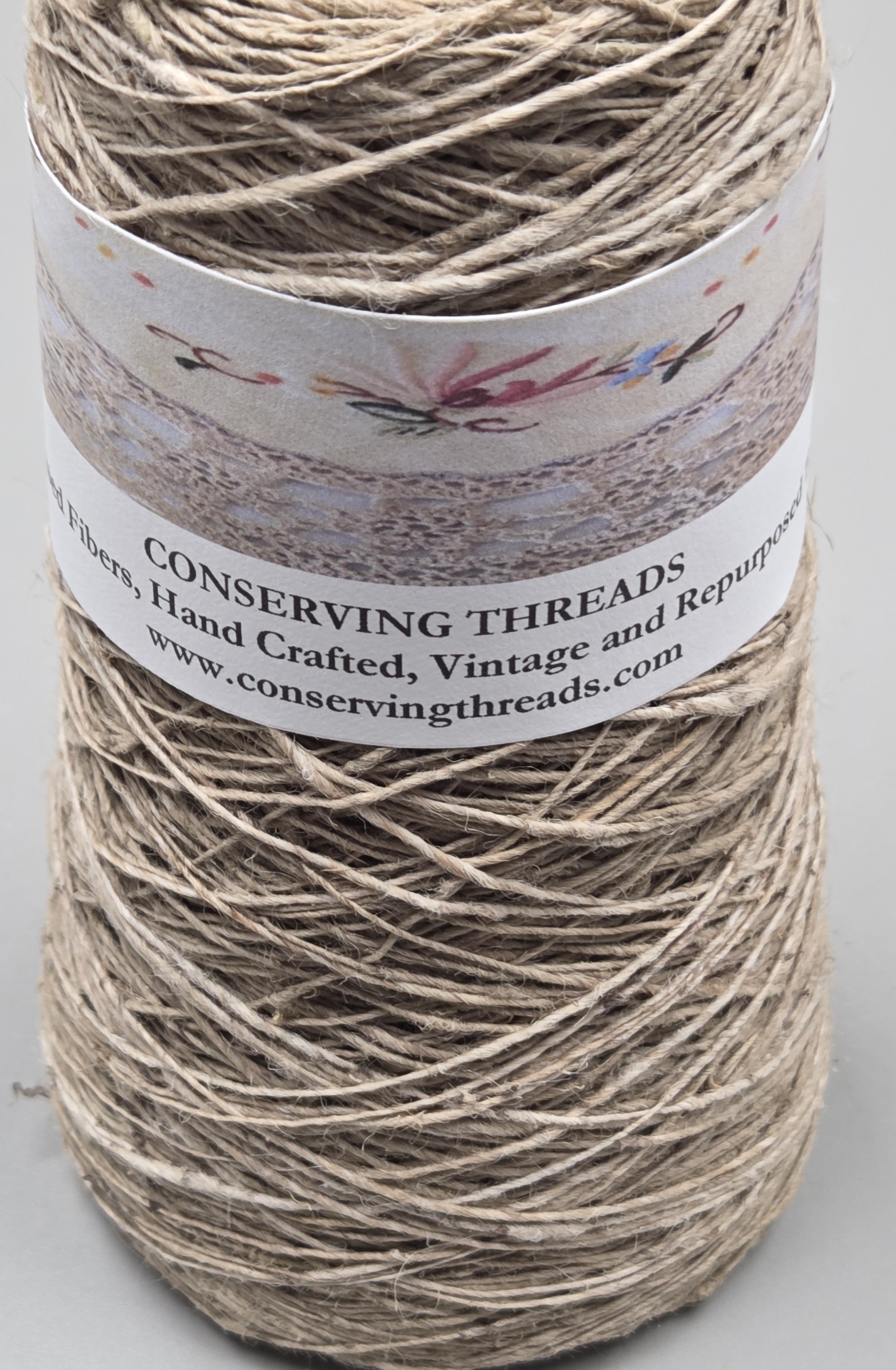 Nettle Yarn, 250 Yards. Hand-Spun Cone. Natural Fiber.