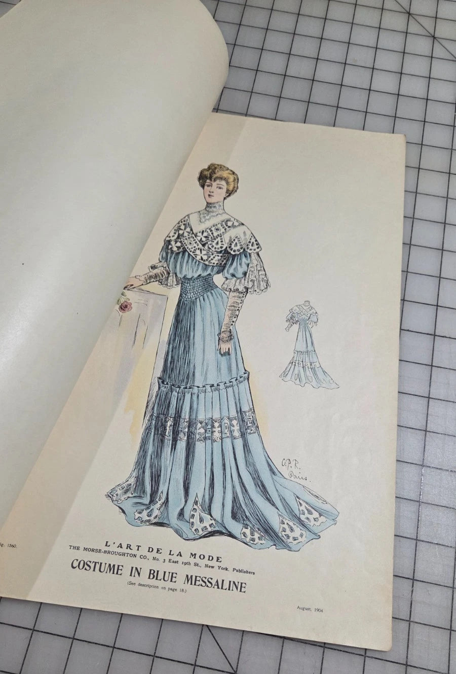6 Original Antique Color Fashion Plates, L'Art de la Mode August 1904 Catalog