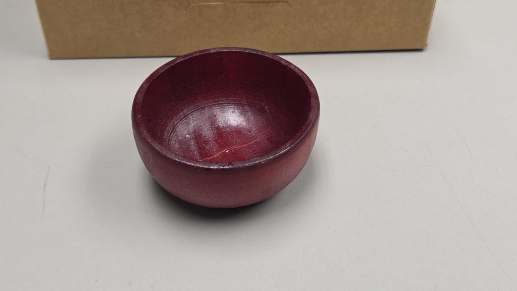 Spin Cotton Fiber Kit. Natural Upland Cotton Sliver. Hand-Painted Wood Support Bowl and Brass Tahkli Spindle. SK8 Red