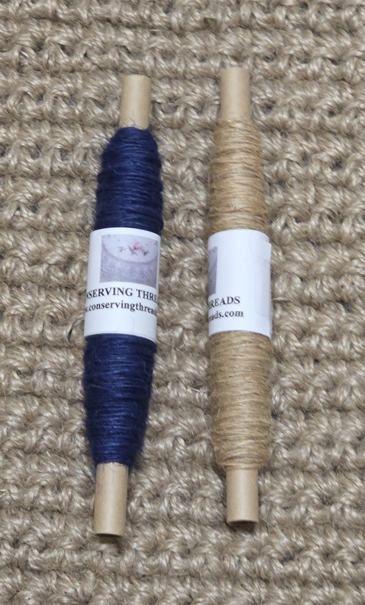Thread Jute. 25 Yards Bobbin. Lace Weight. Blue.