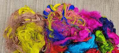 Reclaimed Silk Threads. 1 pound (16 ounce). Multi-Colored. 2nd Chance Fibers.