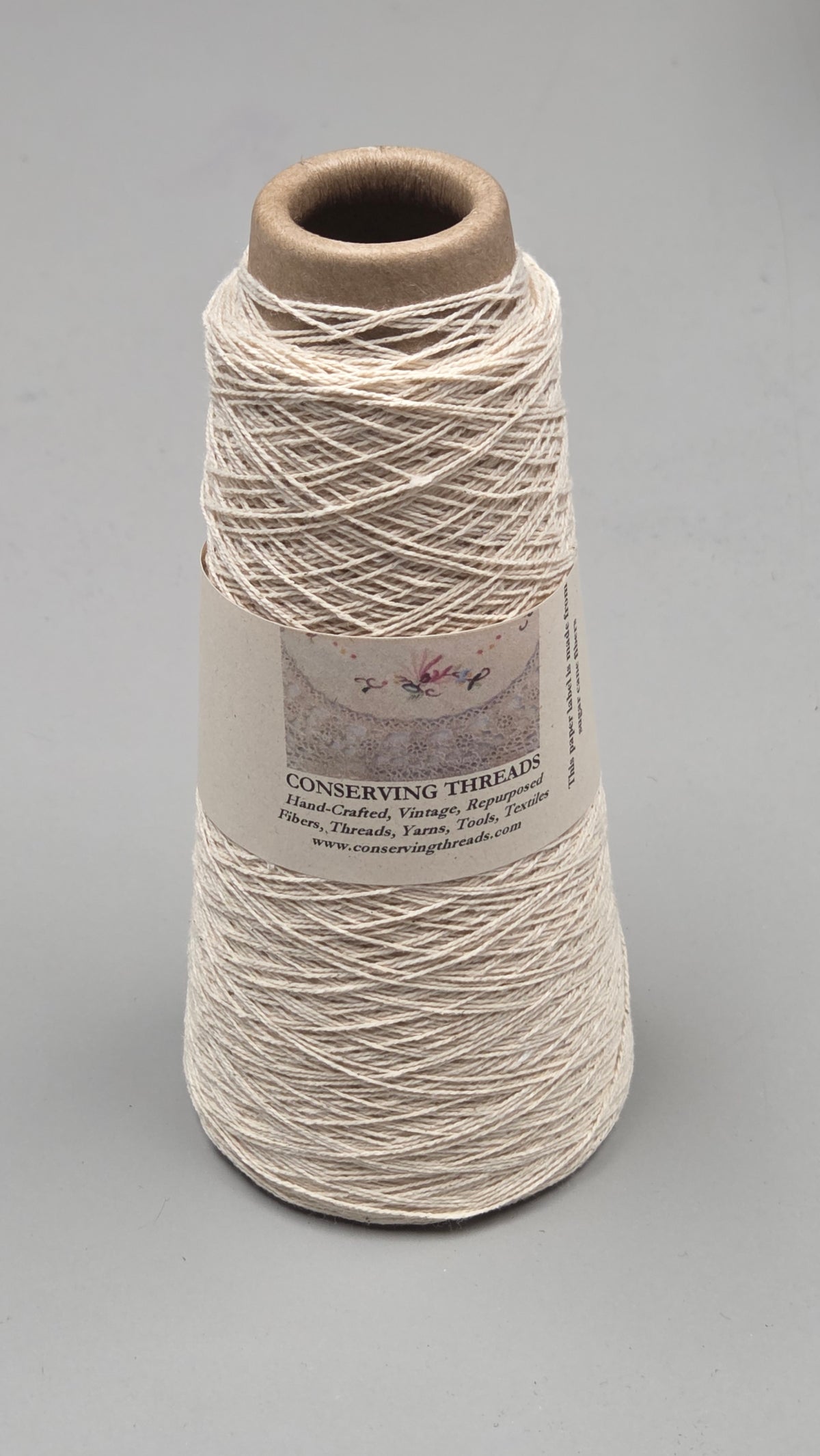 Kenaf + Cotton Yarn. 250 Yards. 40/2 - Ply. Natural.