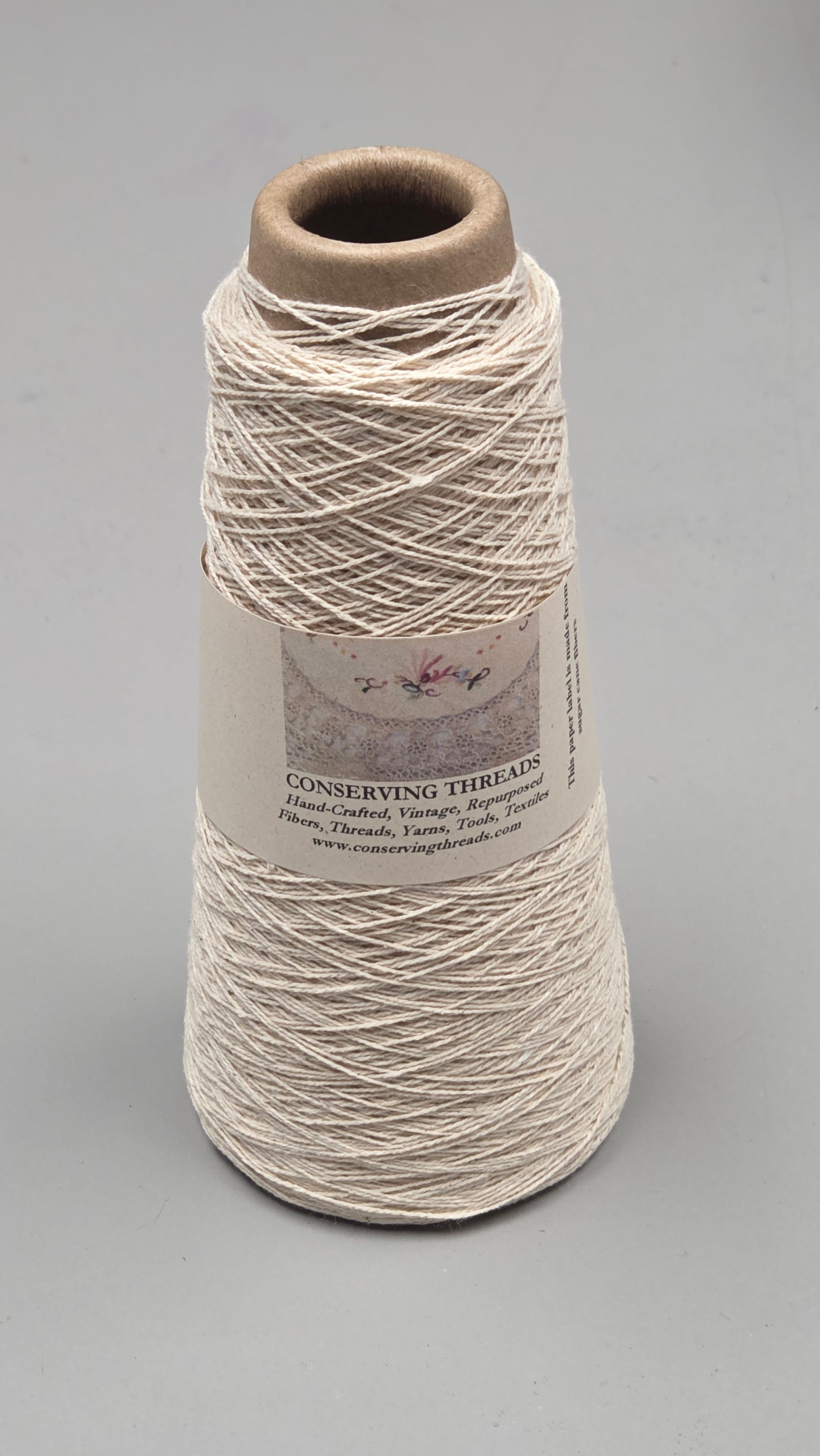 Kenaf + Cotton Yarn. 250 Yards. 40/2 - Ply. Natural.