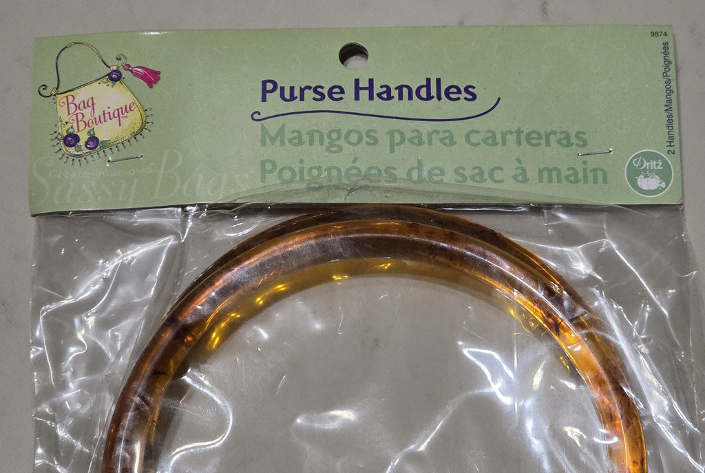 Purse Handle NIB Pair Curved Bag Boutique Plastic Brown 13 cm 5 inches