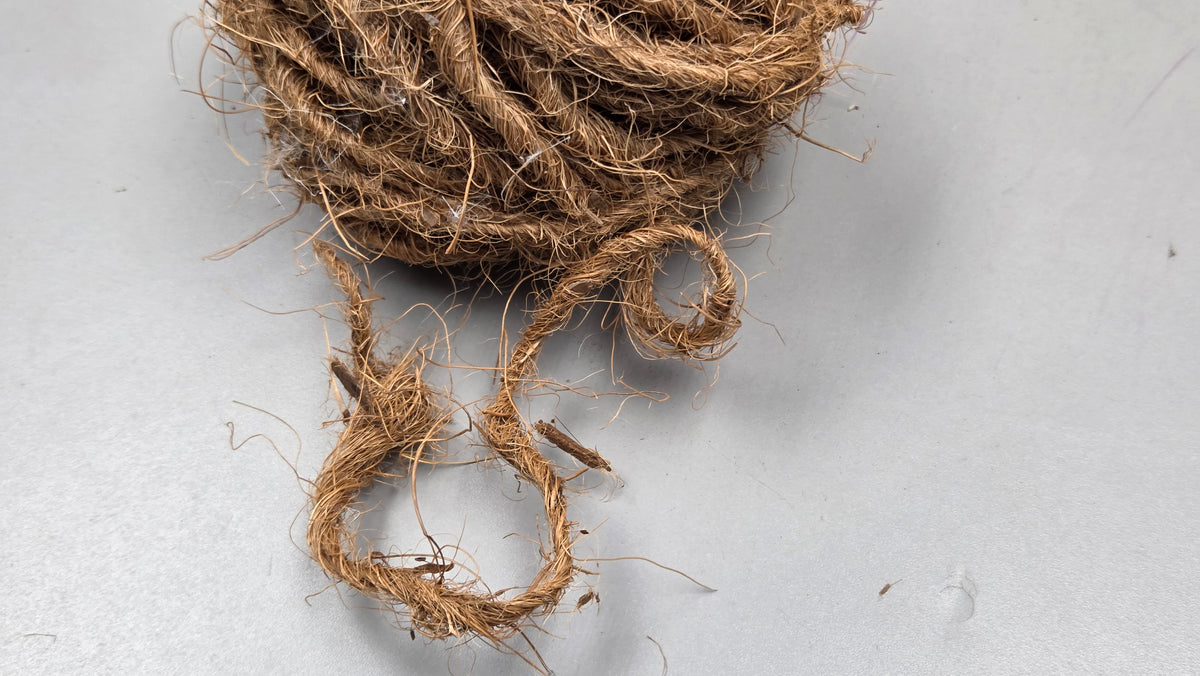 Coconut Yarn Cordage Handspun Single Natural. 18 Yards