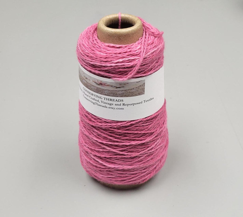 USA Cotton Yarn, Small Batch Dyed Pink. Fingering Weight. 340 Yards. Cone