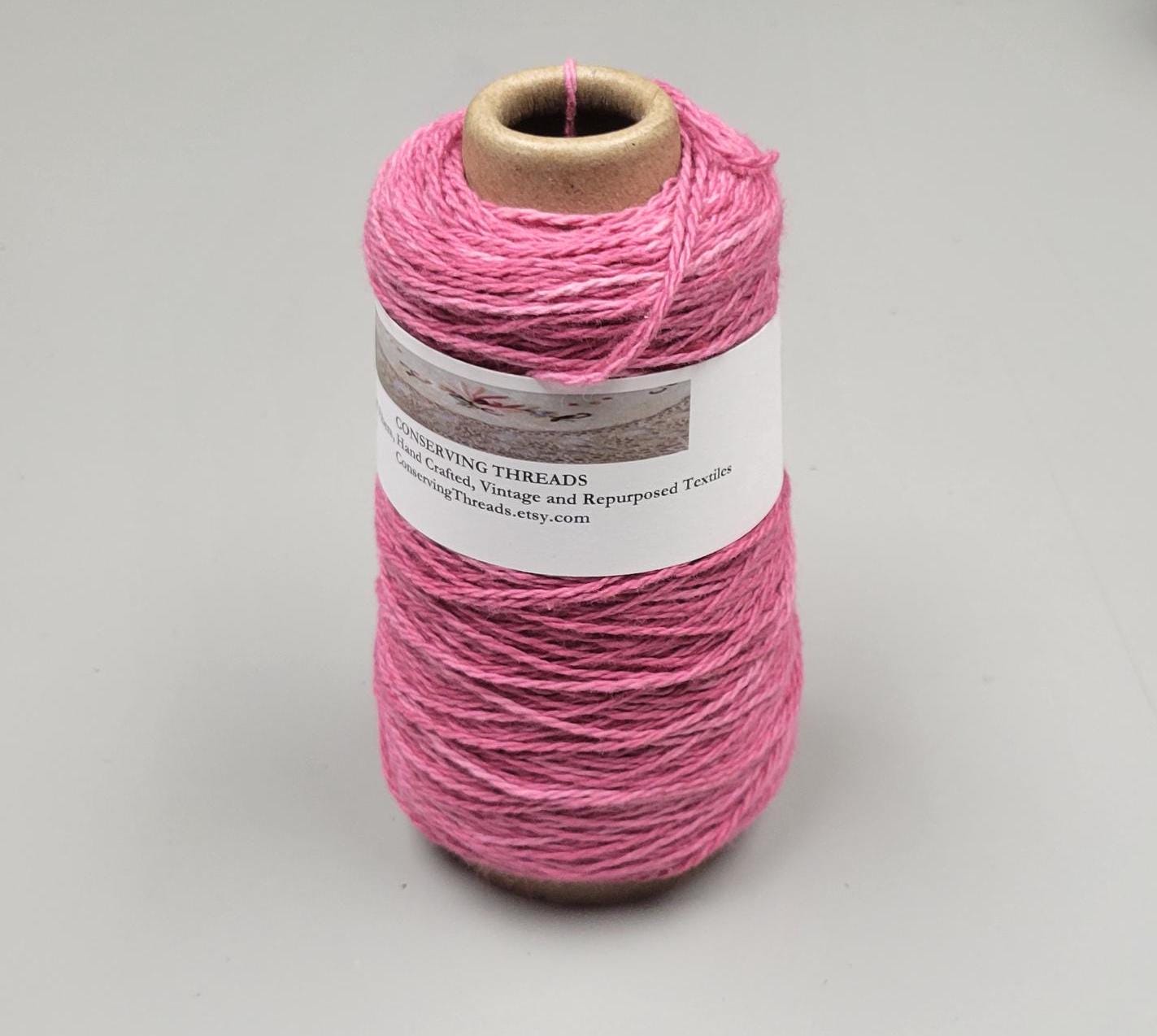 USA Cotton Yarn, Small Batch Dyed Pink. Fingering Weight. 340 Yards. Cone