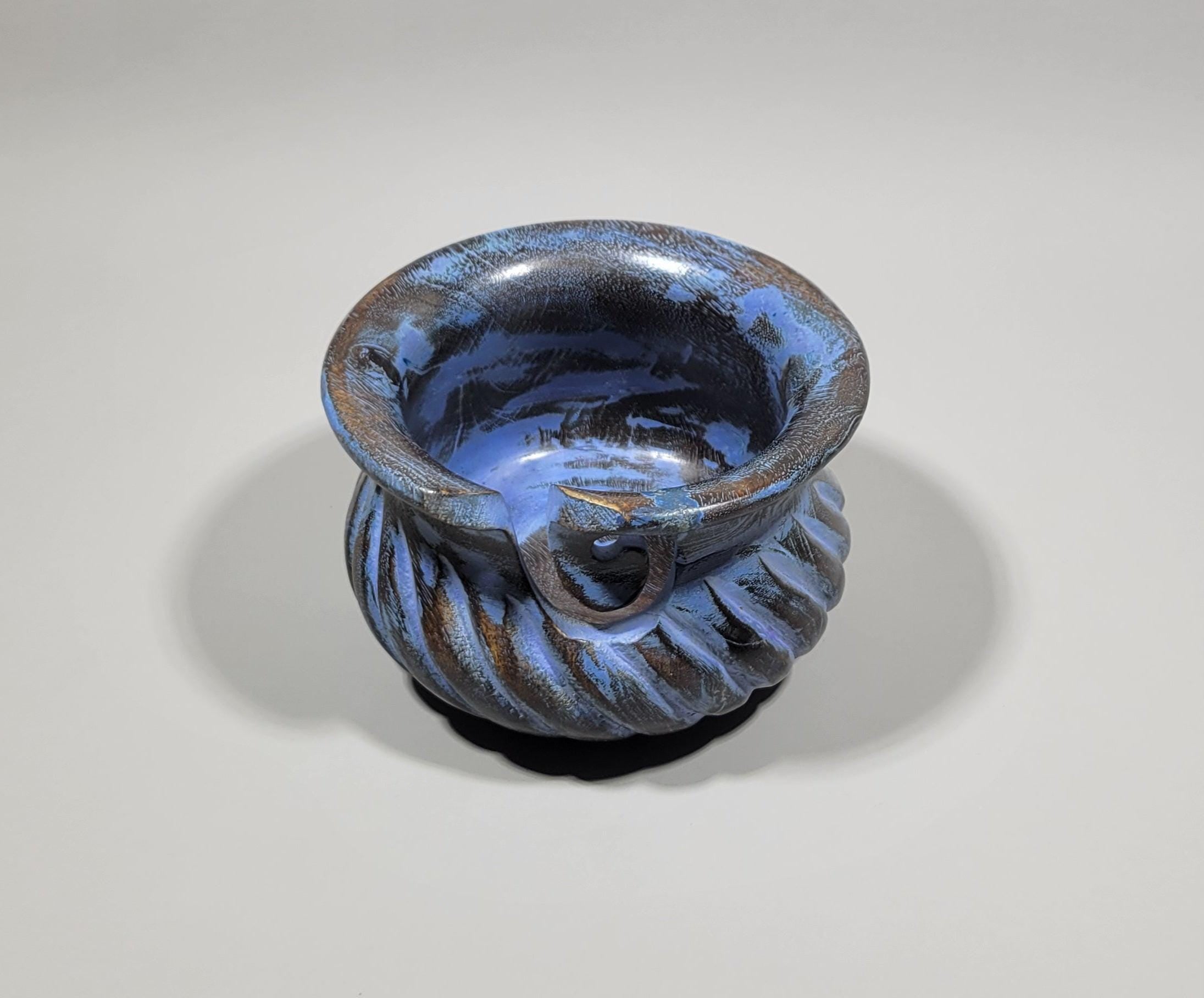 Yarn Bowls Purple (Blue) Hand Carved from Reclaimed Mango Wood