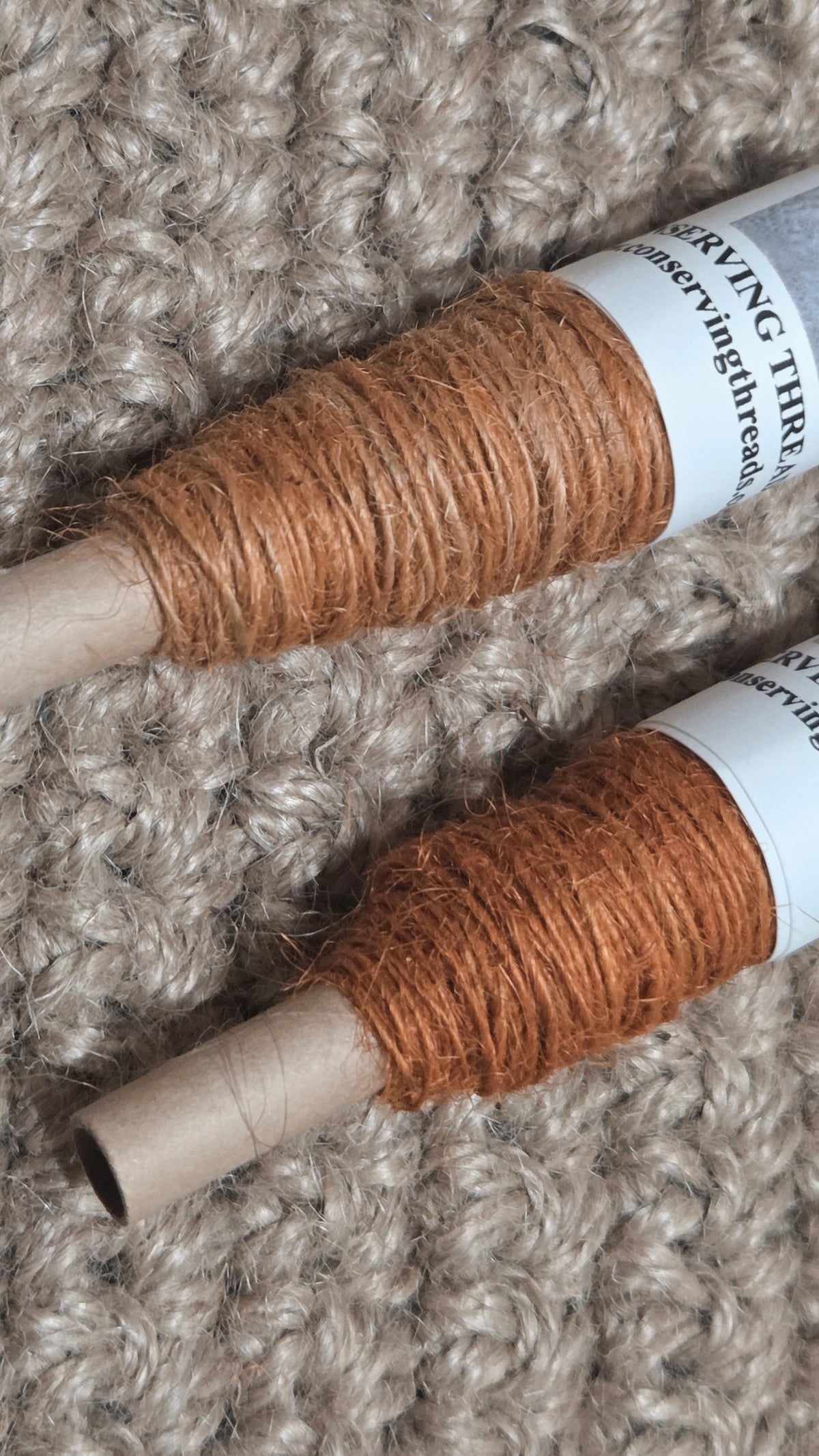 Thread Jute. Orange. 25 Yards Bobbin. Lace Weight.