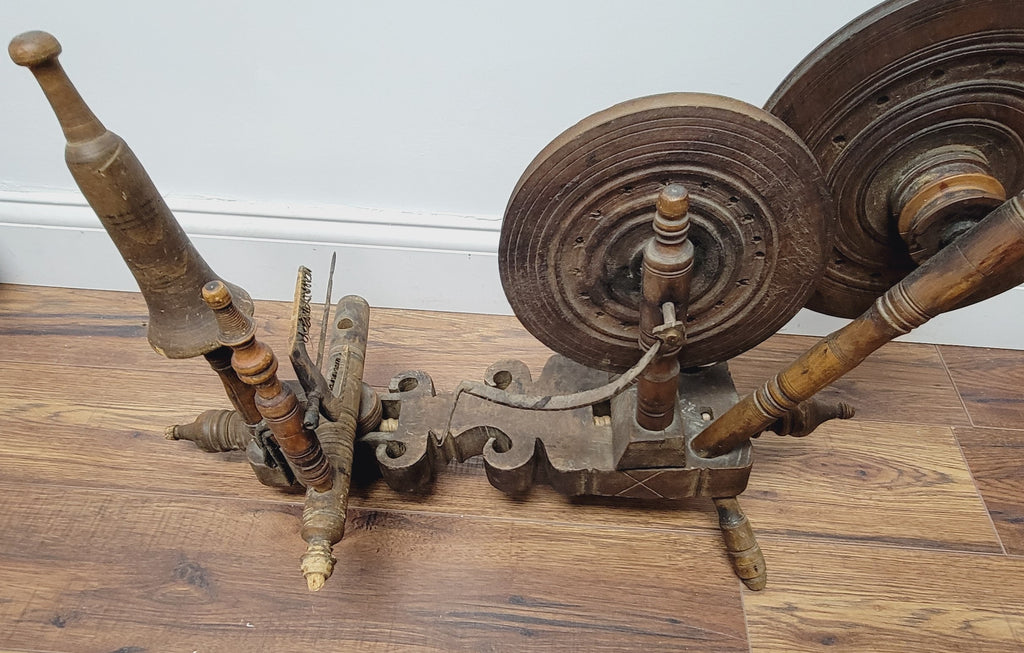 Antique Anatolian Charkha Table Top Spinning Wheel Wood Tool for Cotton