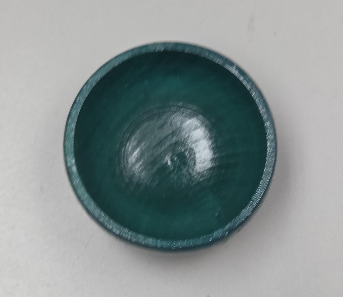 Spin Cotton Fiber Kit. Natural Upland Cotton Sliver. Hand-Painted Wood Support Bowl and Brass Tahkli Spindle. Teal