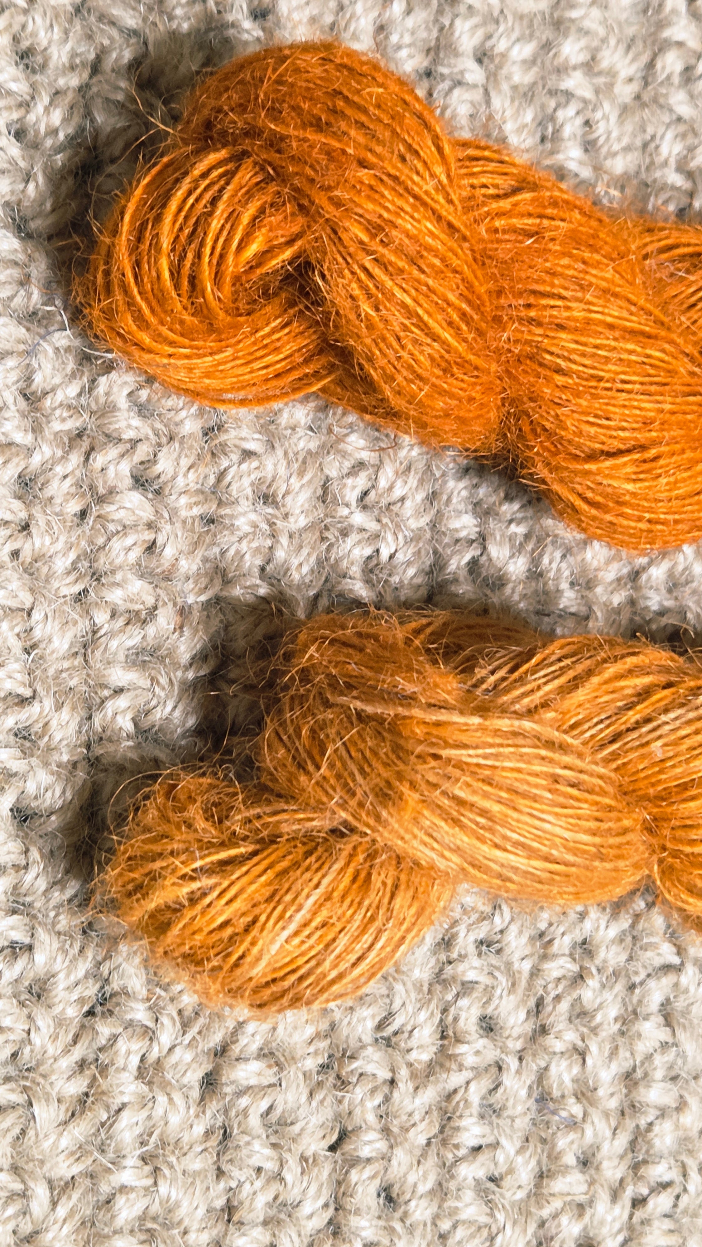 Yarn Jute. Skein. Lace Weight. Small Batch Dyed. 200 Yards. Orange