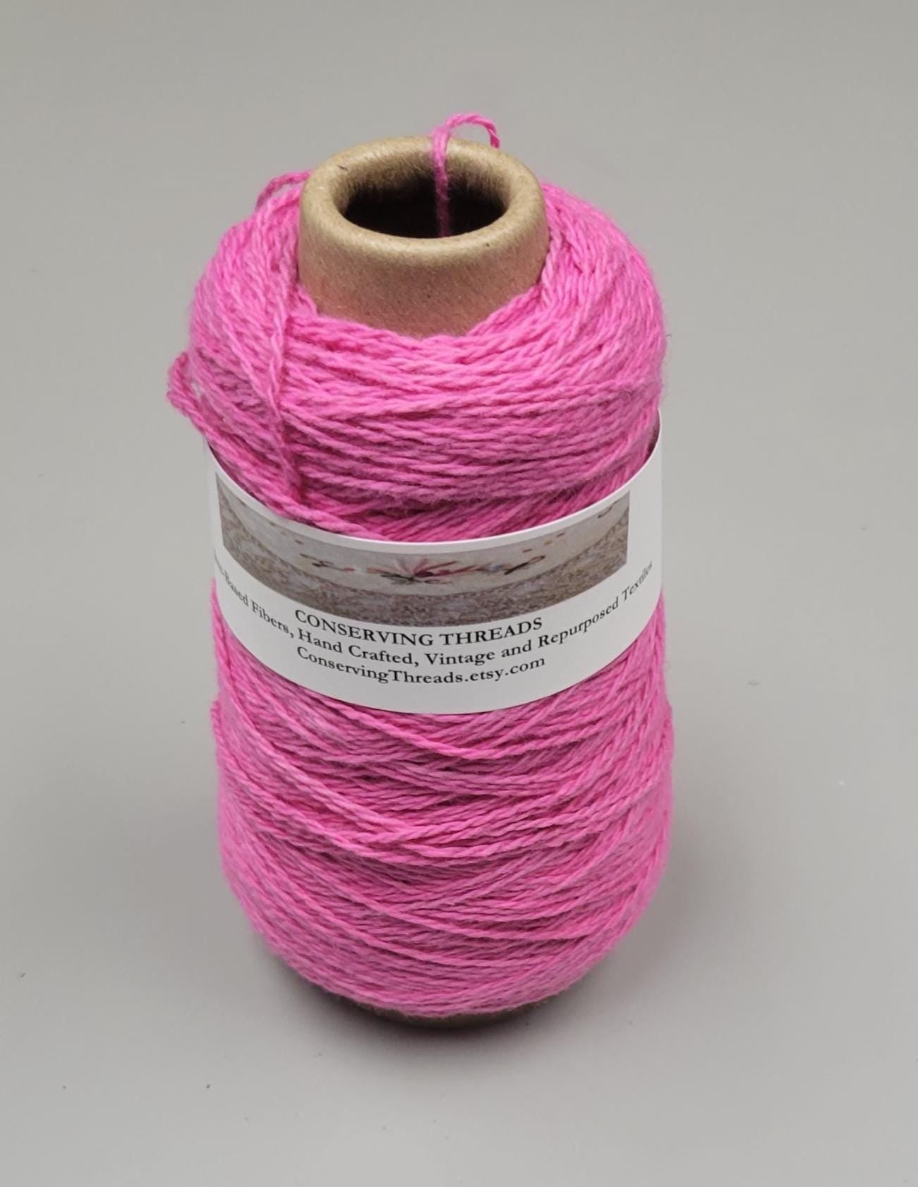 USA Cotton Yarn, Small Batch Dyed Pink. Fingering Weight. 340 Yards. Cone