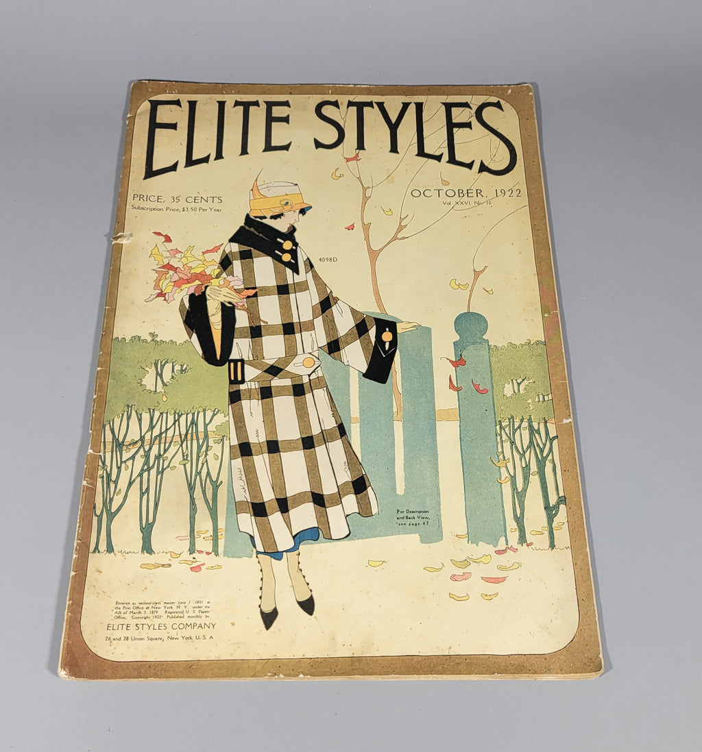 Elite Styles October 1922 Original Dressmaker Tailor Fashion Catalog Ladies