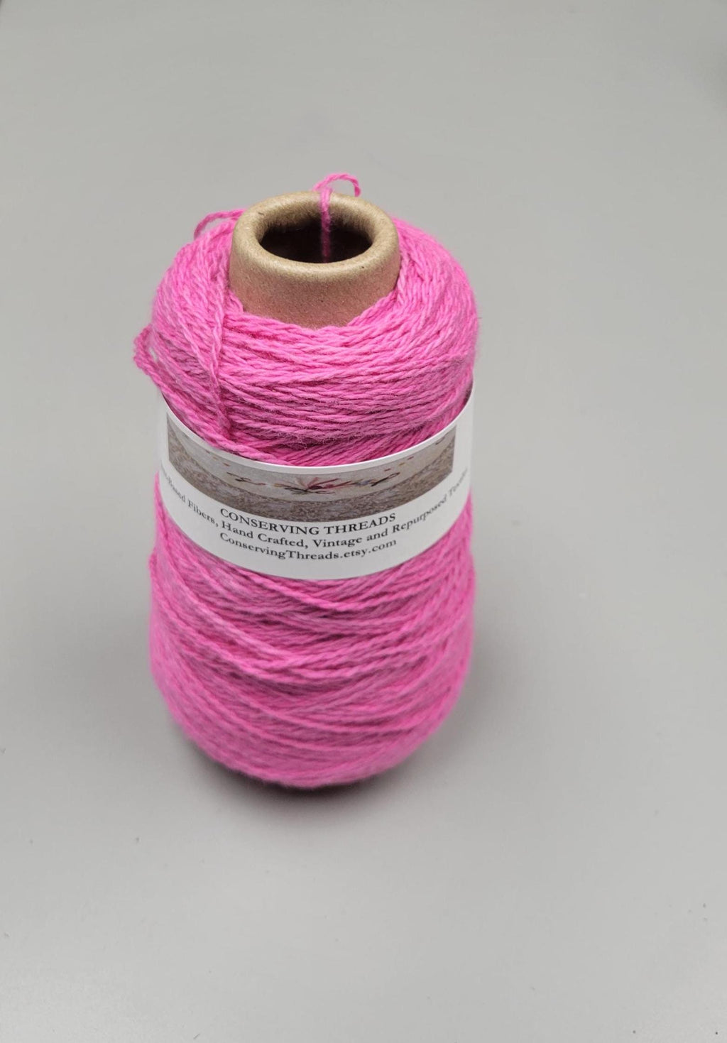 USA Cotton Yarn, Small Batch Dyed Pink. Fingering Weight. 340 Yards. Cone