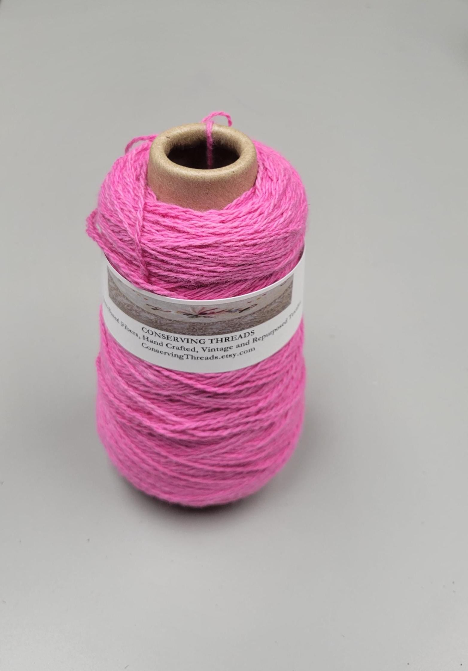 USA Cotton Yarn, Small Batch Dyed Pink. Fingering Weight. 340 Yards. Cone