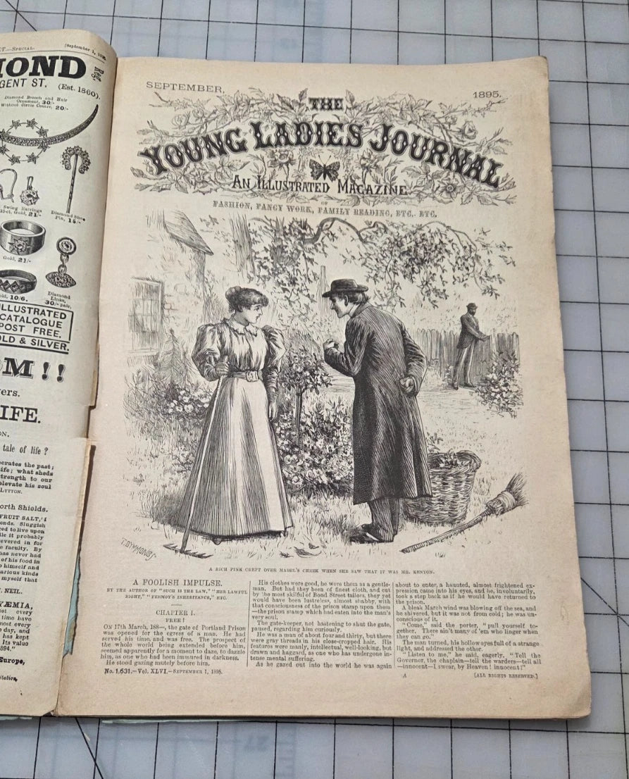 Young Ladies Journal Magazine 1895 Sept Fashion Illustrated Patterns American Ed