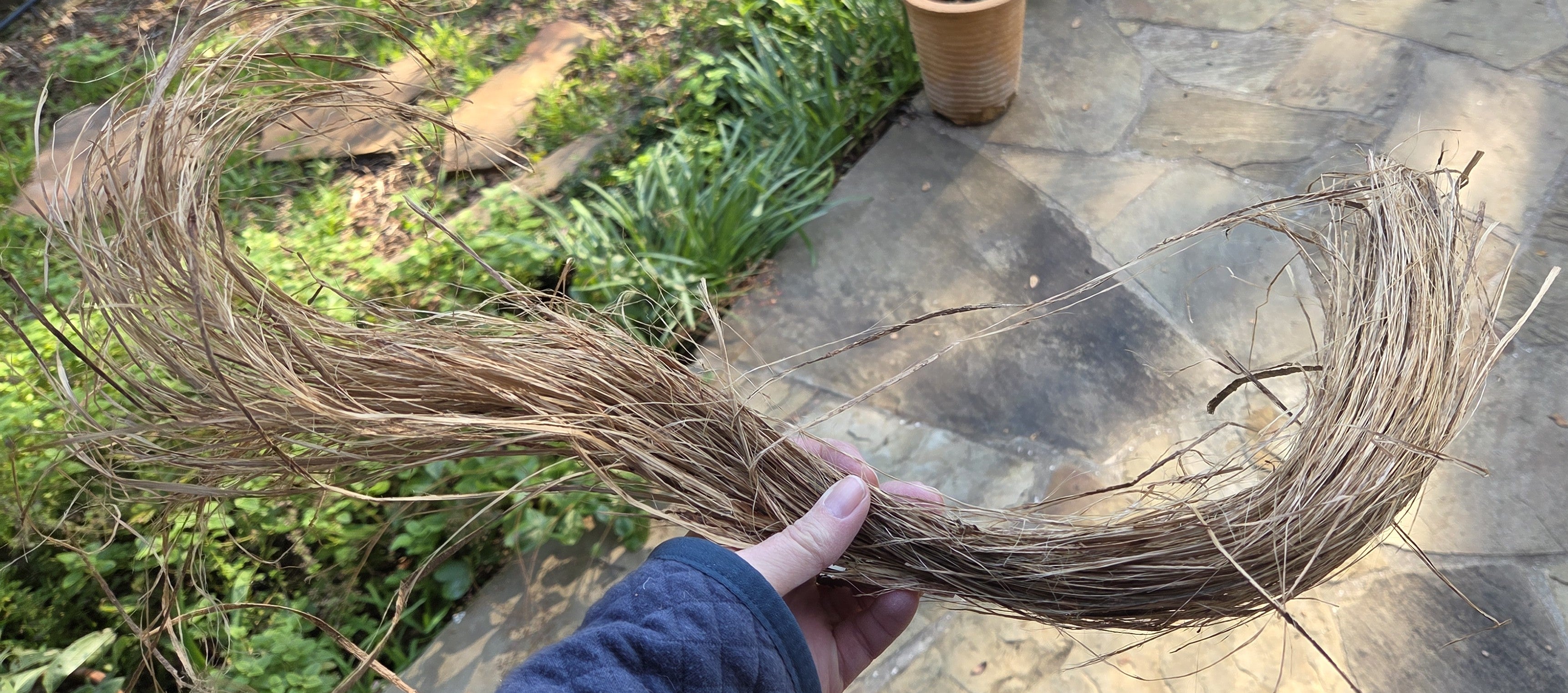 Sugarcane (Stalk) Fiber. Un-Combed. Raw Unfinished Bundles