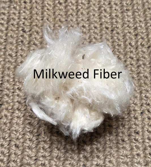 Milkweed Floss Fiber. Un-Combed. USA Wild-Harvested. 0.2 ounce.