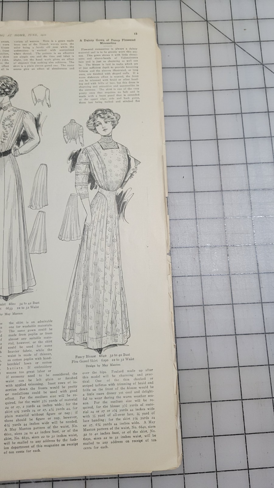 May Manton 1910 Dressmaking at Home June, Fashion Mail Order Patterns Chicago