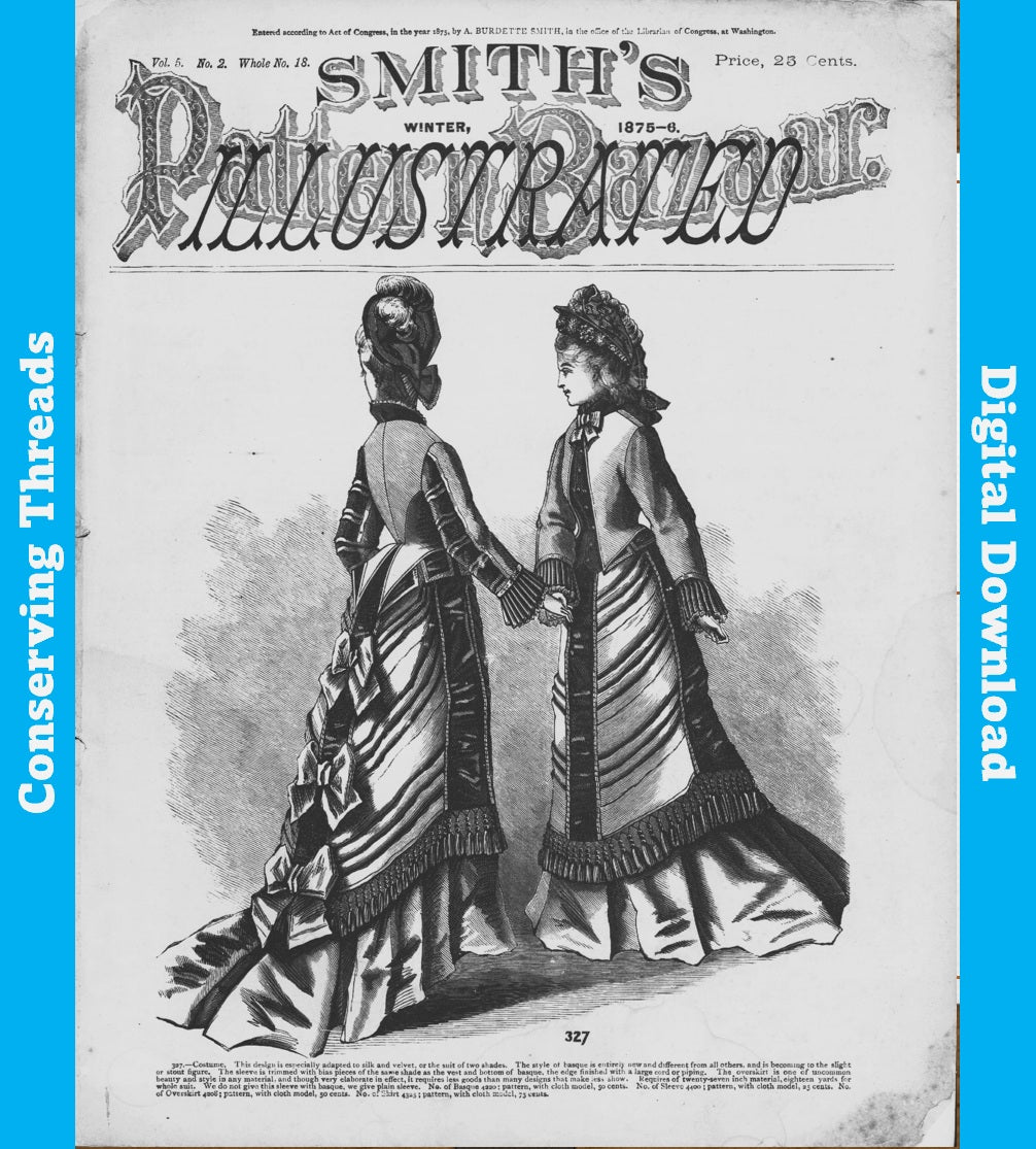 Smith's Illustrated Pattern Bazaar, 1875 Winter, Vol 5 No 2, E-book INSTANT DOWNLOAD.📥