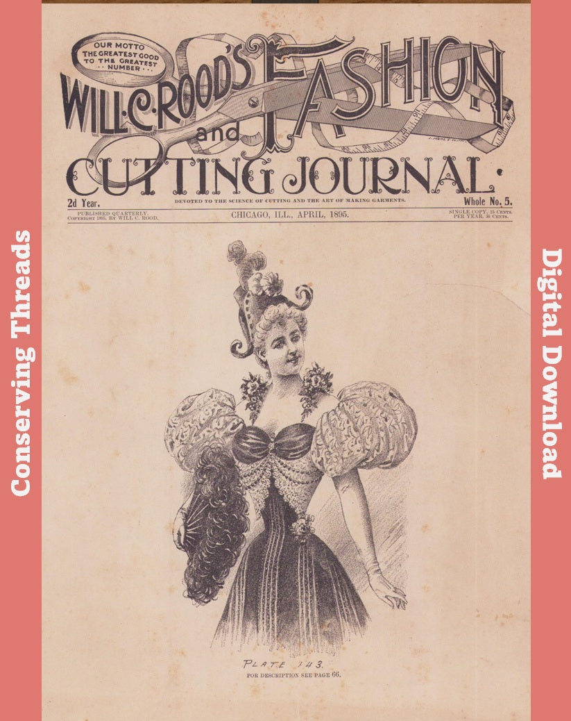 Will C Rood's Fashion and Cutting Journal April 1895, Vol 2, No. E-book INSTANT DOWNLOAD. 📥