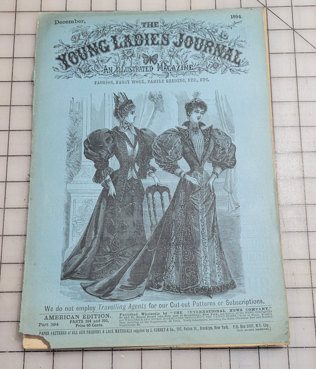 Young Ladies Journal 1894 Dec Antique Catalog Illustrated Fashion Victorian